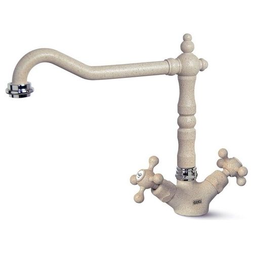 Tago MGKTAG51 – Miscelatore da cucina doppio comando, da incasso, Acciaio inox, canna girevole, 17 cm, Acciaio satinato