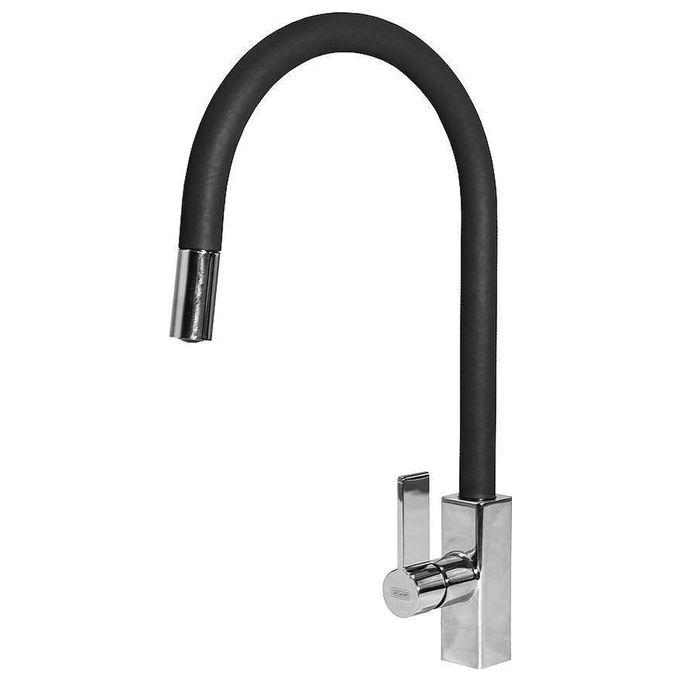 Elleci Rain Plus MKKRAP86 Miscelatore monocomando con canna girevole e doccetta estraibile Keratek Nero