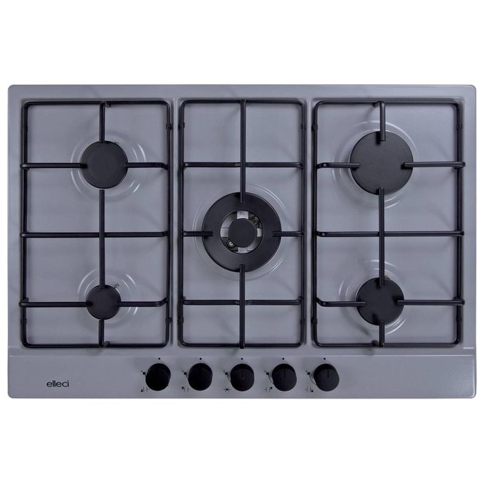 ELLECI Piano cottura Style 75 5 FG (TCC) CEMENTO 48 GRIGLIE LAMELLARI MANOPOLE nere
