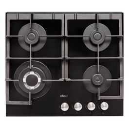 PKCQ60286WS Linea Quadro Piano Cottura a Gas 60 4 Zone 1 Tripla Corona laterale Griglie Ghisa 60 cm Cristallo temperato Nero