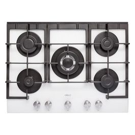 PKCQ70296CS Linea Quadro Piano Cottura a Gas 5 Zone 1 Tripla Corona centrale Griglie in ghisa 70 cm Bianco Assoluto