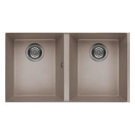 LGQ35043BSO serie Quadra 350 Sottotop Lavello Granitek Tortora G43 da incasso 2 Vasche 79x50cm