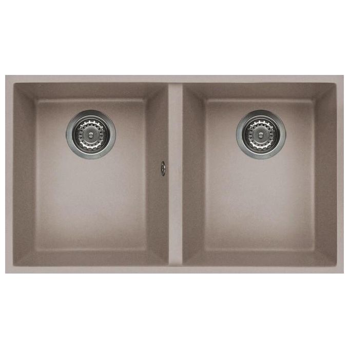 Elleci Quadra 350 Lavello 2 Vasche 79x50cm Tortora