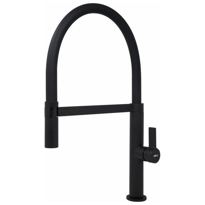 Elleci WAVE Miscelatore cucina con canna alta e doccetta black matt