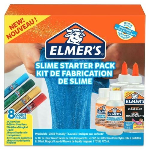 Elmer's Kit di Base per Slime con Colla Trasparente Penne con Colla Glitterata e Liquido Magico Attivatore di Slime