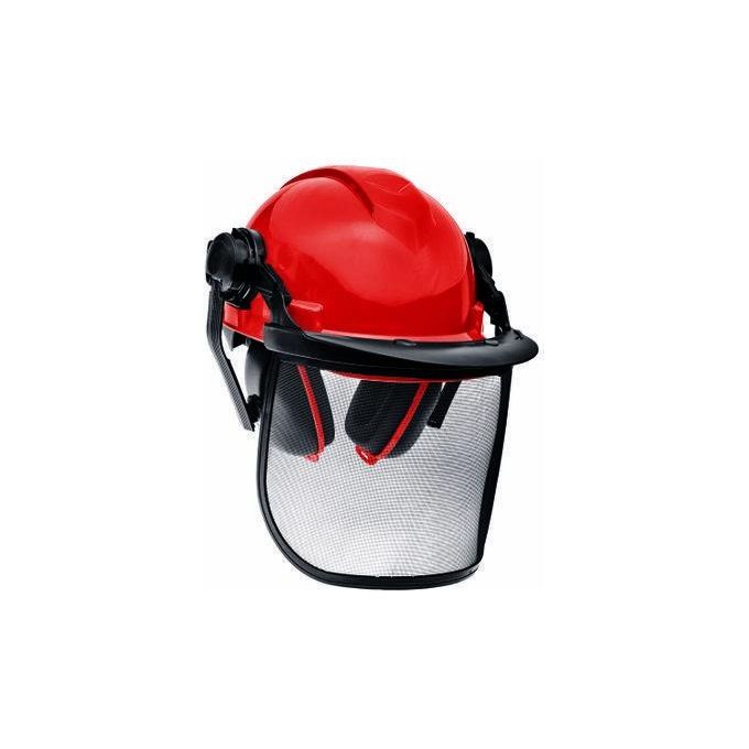 Einhell 4500480 BG-SH 2 Elmetto di Protezione Forestale visiera e cuffie regolabili 52-66 cm colore Arancione Nero