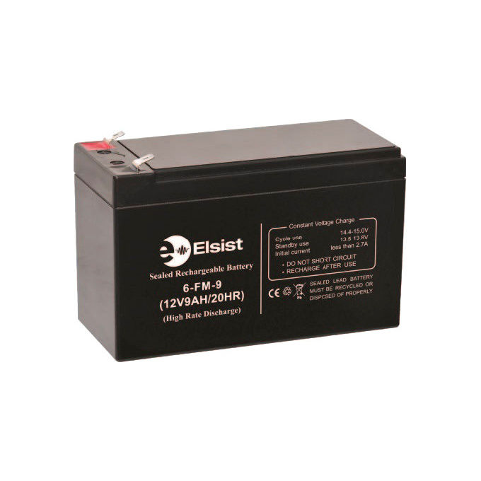Elsist BT009R Batteria VRLA 12V 9Ah Ricaricabile per UPS e Sistemi di Sicurezza