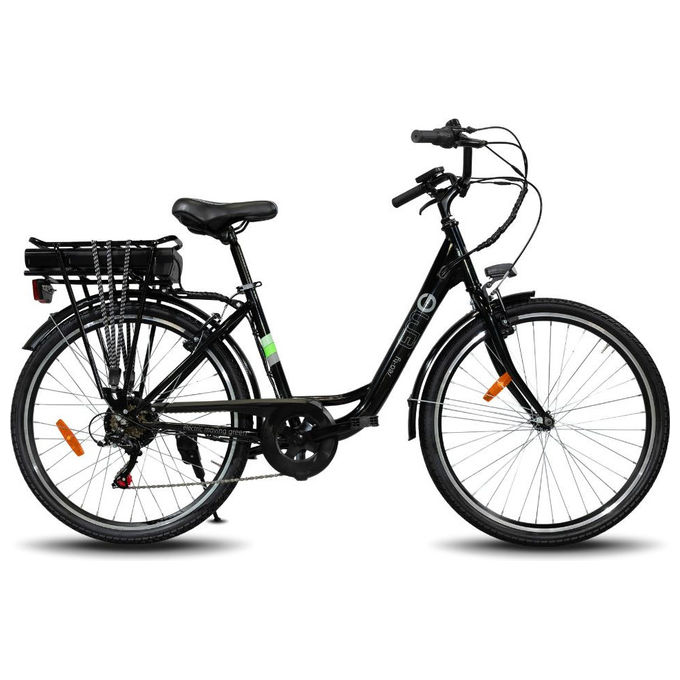 Emg Bicicletta Elettrica Nera 26'' Acciaio Display Led Shimano