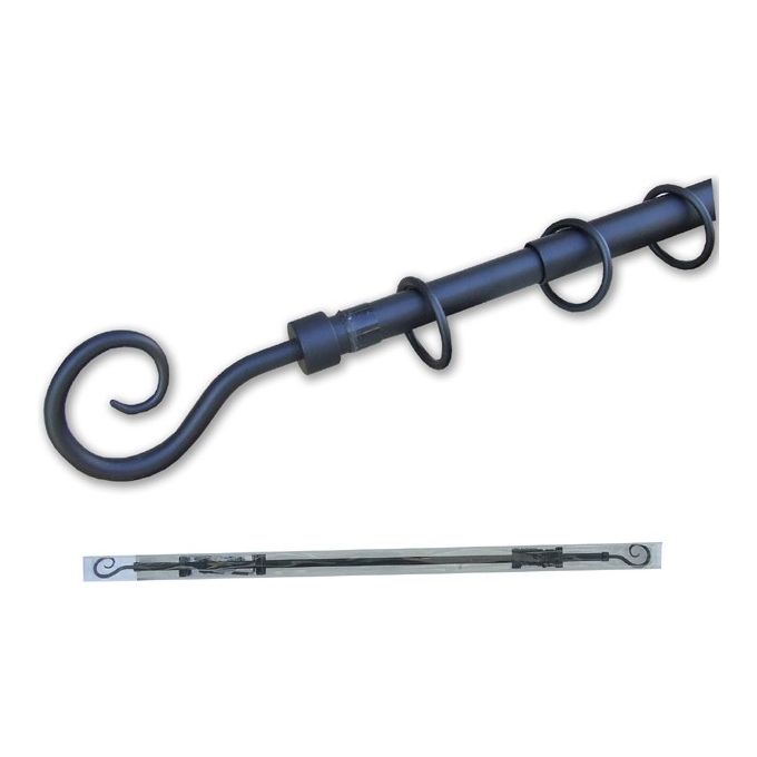 Emmebi Tende Asta Estensibile Ricciolo Nero-Argento 120-210cm