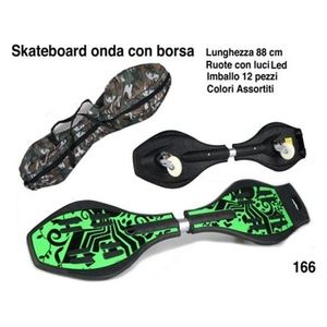 Emmekappa Skateboard Onda con Borsa Ruote Led 88cm