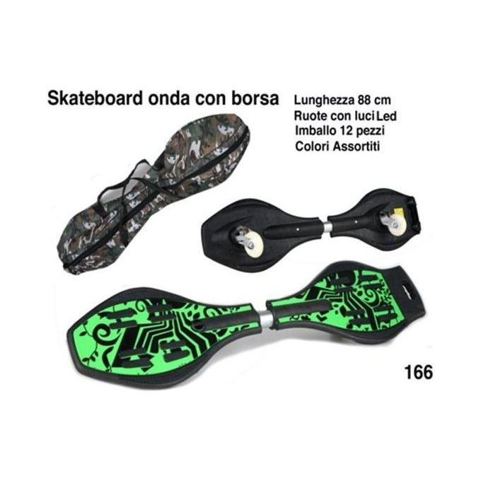 Emmekappa Skateboard Onda con Borsa Ruote Led 88cm