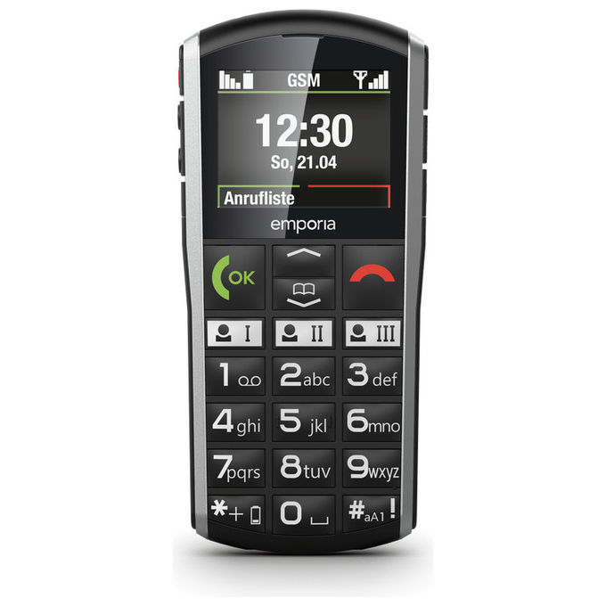 Emporia Simplicity Telefono Cellulare 2G Nero Argento Tasti Grandi Radio FM