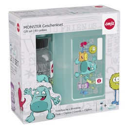 Bimbo-Set Regalo con Borraccia e Clipbox Monster