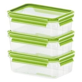 Emsa Food Clip&Close Contenitore Salvafreschezza Trasparente/Verde 0,55 Litri Set 3 Pezzi