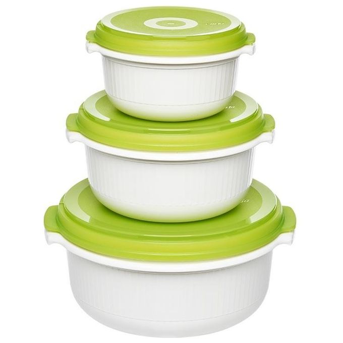 Emsa Micro Family Rotondo Set Verde/Bianco 3 Pezzi