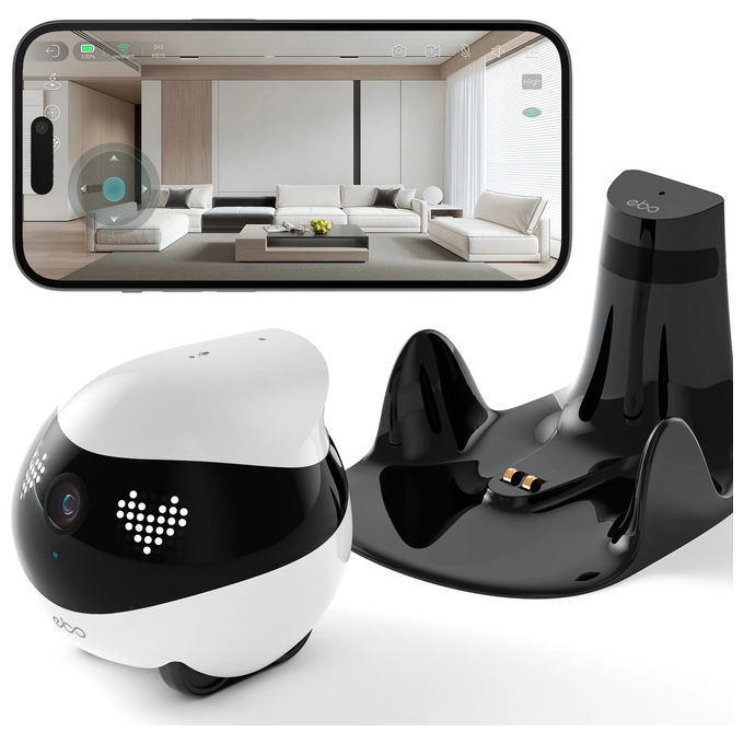 Enabot, Robot Domestico Mobile EBO Air 2, Monitoraggio, Rilevamento Movimento, Blu