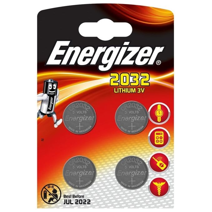 Energizer 637762 Blister da 4 Batterie Litio CR 2032 Maxi