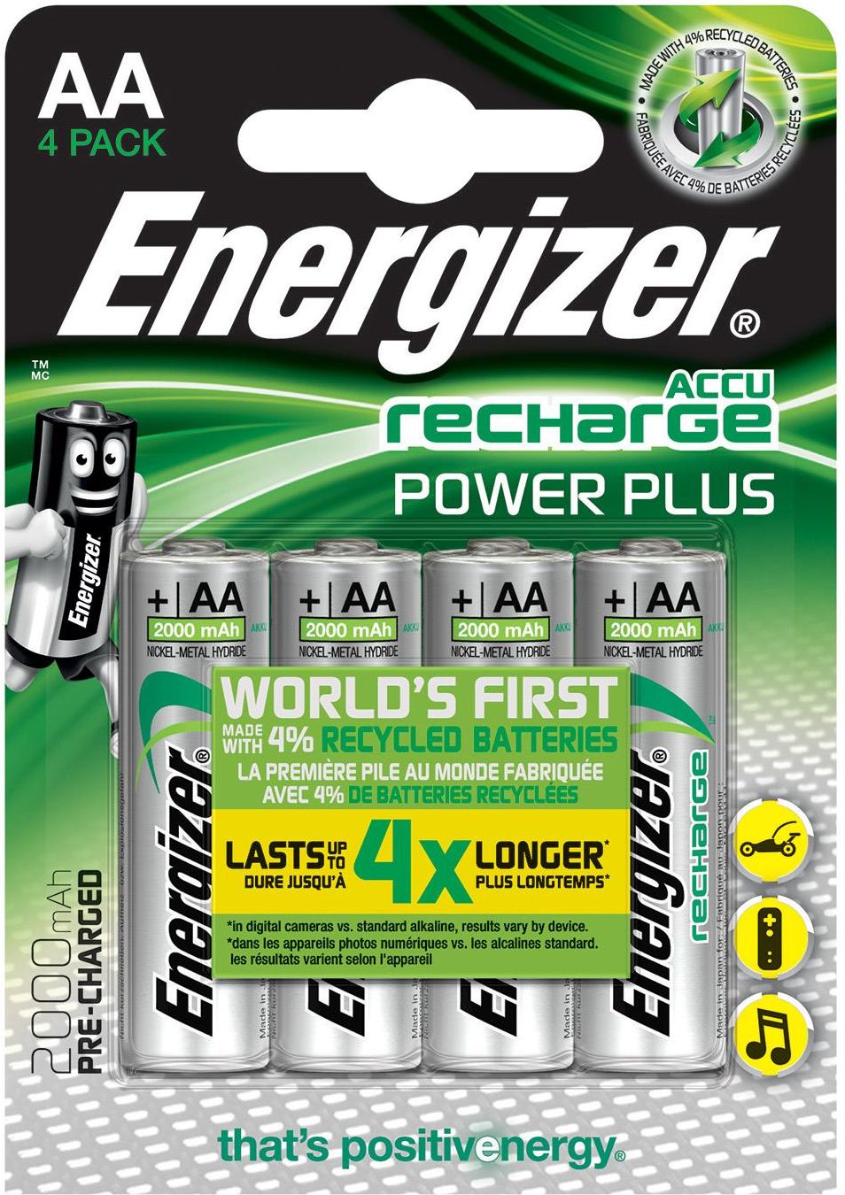 Energizer FSB4 Stilo Power Plus 4 Pile Ricaricabili