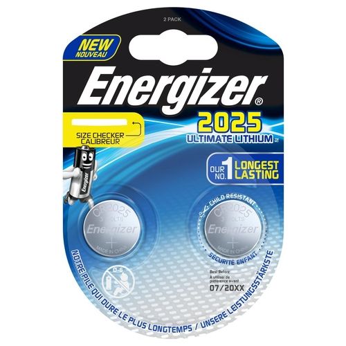 Energizer Pila a Bottone CR 2025 al Litio Ultimate 2025 170mAh 3V 2 Pezzi