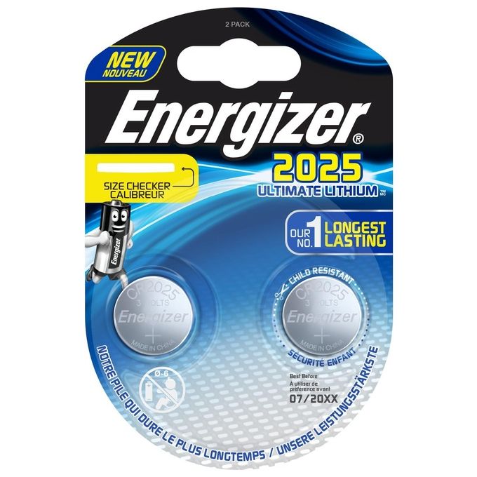Energizer Pila a Bottone CR 2025 al Litio Ultimate 2025 170mAh 3V 2 Pezzi
