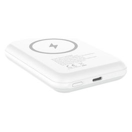 QM5000 Batteria Portatile 5000mAh Wireless 15W Ricarica Rapida Bianco