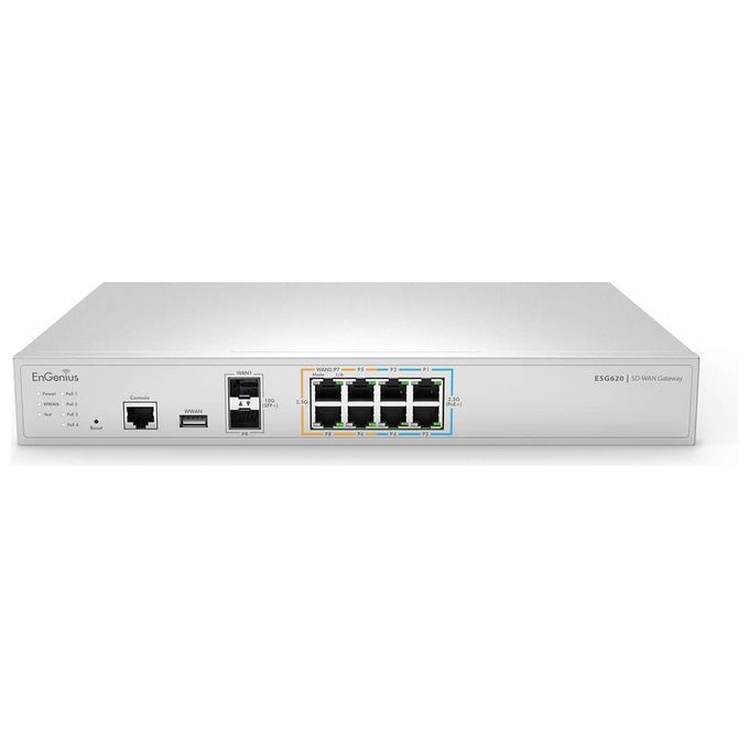 EnGenius ESG620 Gateway Controller Velocita' 2500 Mbit-s RAM 8192 MB Processore 2200 MHz colore Bianco