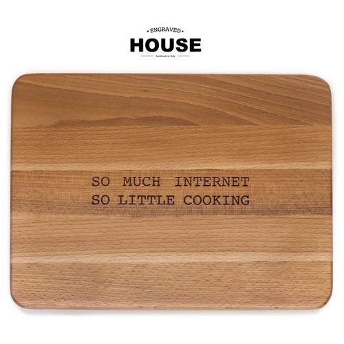 Engraved House Tagliere in legno di faggio Cooking 25x33