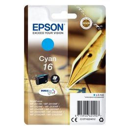 Epson 16 3.1 ml cyan originale cartuccia dinchiostro per WorkForce WF-2010, 2510, 2520, 2530, 2540, 2630, 2650, 2660, 2750, 2760