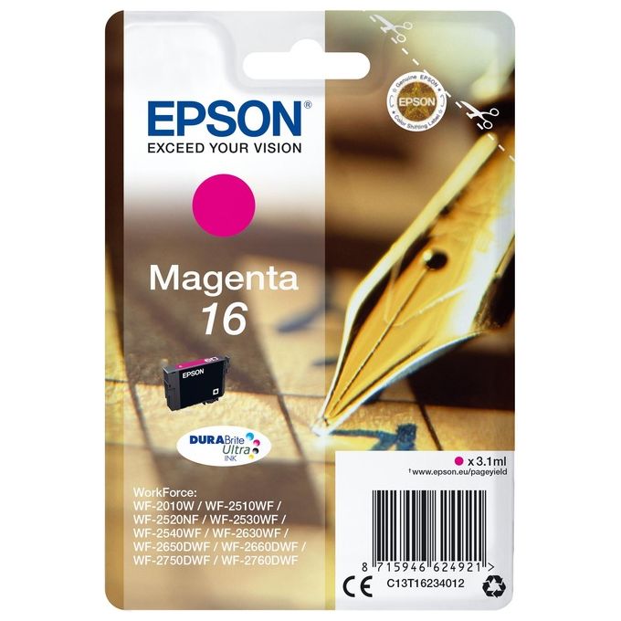 Image of Epson 16 3.1 ml magenta originale cartuccia dinchiostro per WorkForce WF-2010, 2510, 2520, 2530, 2540, 2630, 2650, 2660, 2750, 2760