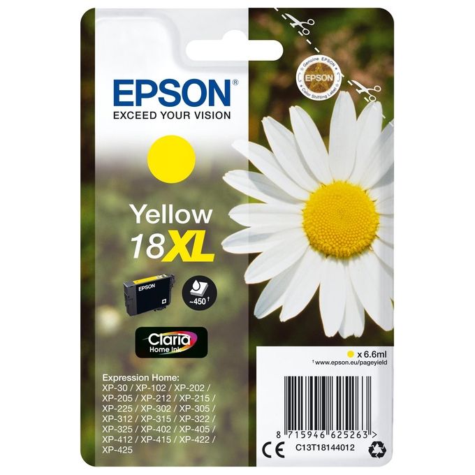 Image of Epson 18XL Cartuccia Inchiostro per Expression Home Giallo Originale 6,6ml