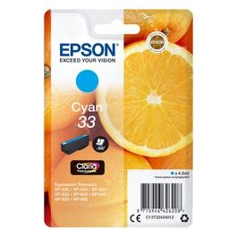 Epson 33 4.5 ml cyan originale blister cartuccia dinchiostro per Expression Home XP-530, 630, 635, 830, Expression Premium XP-540, 630, 640, 645, 830, 900