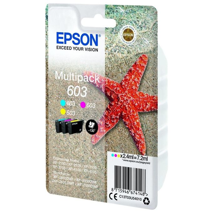 Epson C13T03U54020 Stella Marina 603 Cartucce Inkjet Multipack 3 Colori colore Ciano Magenta Giallo