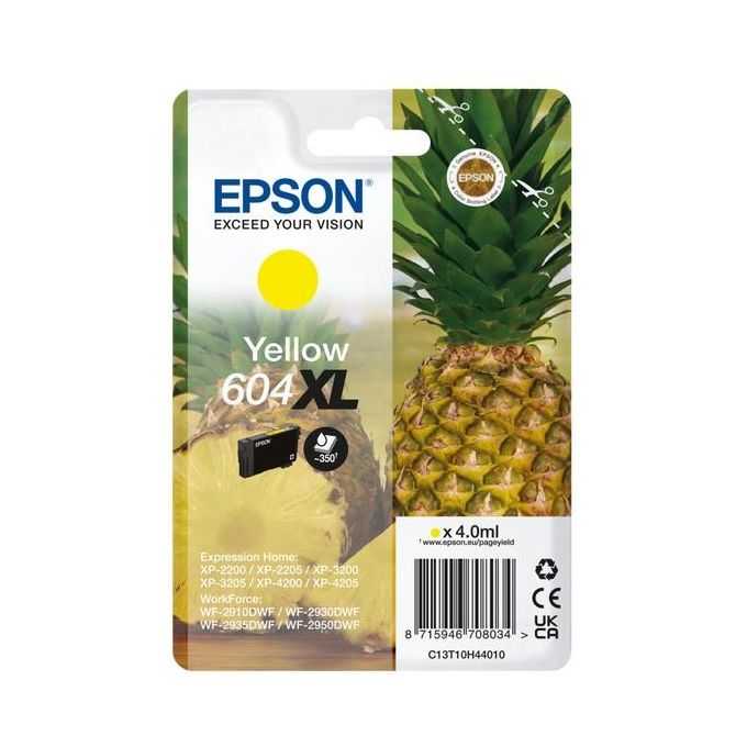 Epson 604XL Cartuccia D'Inchiostro Originale Resa Elevata Giallo