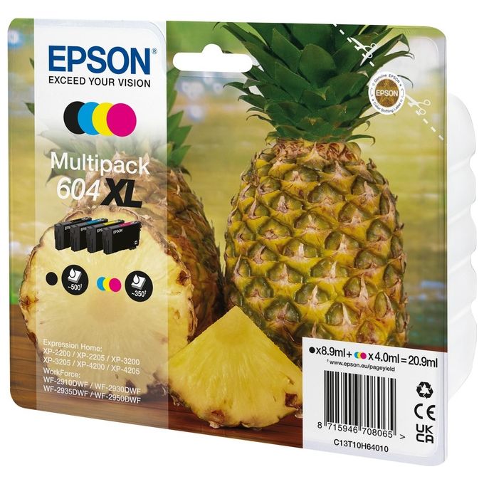 Image of Epson 604XL Cartuccia D'Inchiostro 4 Pezzi Originale Resa Elevata Nero-Ciano-Magenta-Giallo