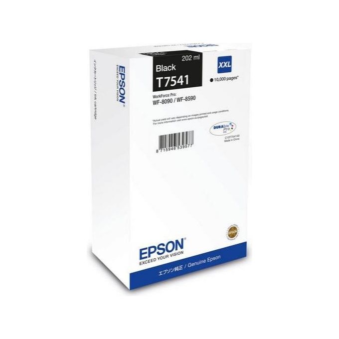 Epson t7541 durabrite pro cartuccia ink nero xxl 202 ml per wf-8090, wf-8590 10.000 pagine