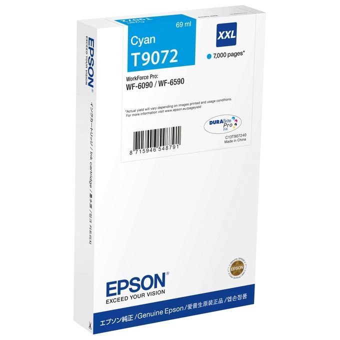Image of Epson C13T90724N Cartuccia d'Inchiostro Originale Resa Extra Elevata Ciano