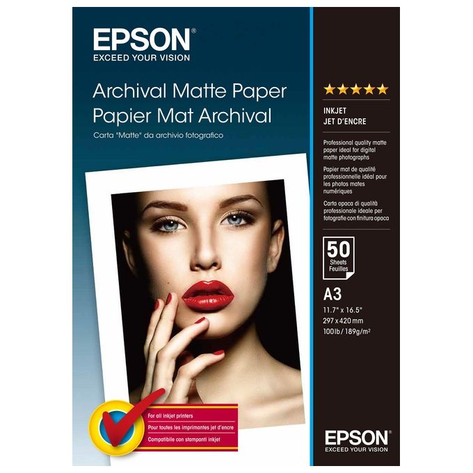 Epson carta matte da archivio fotografico a3 50fg