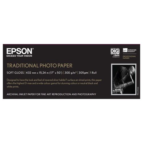 Epson Carta Traditional Photo Paper 17X 15m Rotolo