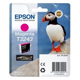 Epson Cartucce di Inchiostro Ultrachrome Hi-gloss2 T3243 Puffin Confezione Singola 14ml Magenta