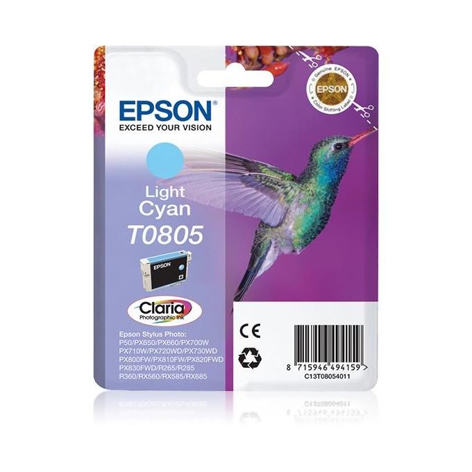 Epson T0805 Cartuccia Inkjet Originale Blister Stylus Photo colore Ciano Chiaro