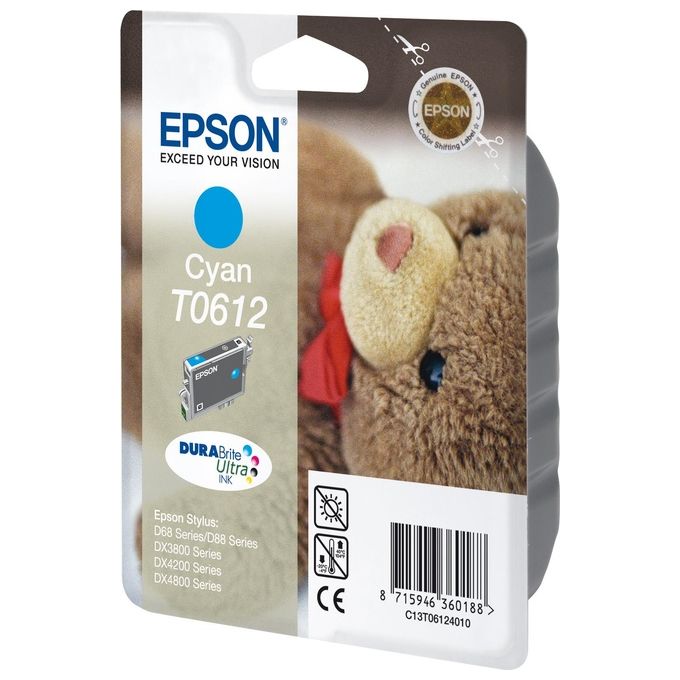 Epson T0612 Cartuccia Ciano STYD68PE D88PE D88 - C13T06124020