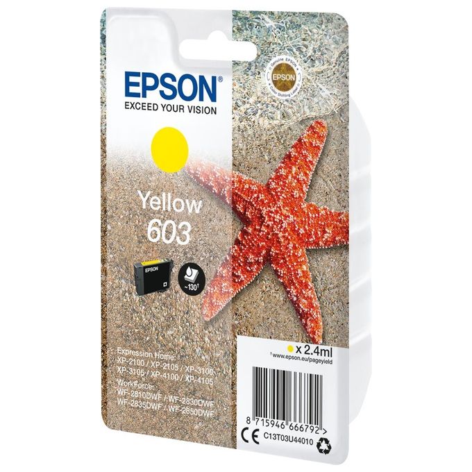 Epson C13T03U44020 603 Cartuccia d'Inchiostro Originale 2,4 ml colore Giallo