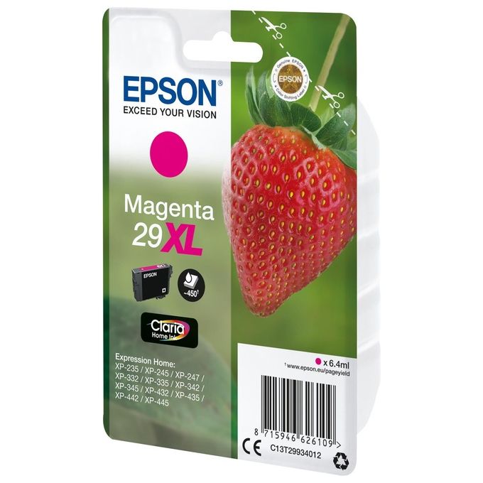 Epson C13T29934022 Claria Home 29XL Cartuccia Inkjet Originale Fragola 450 pagine colore Magenta