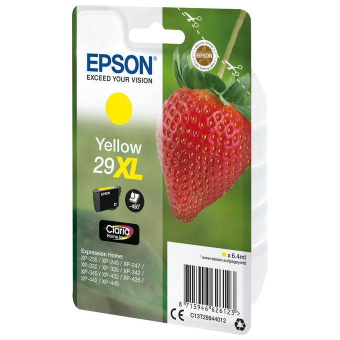 Epson C13T29944022 Claria Home Cartuccia Inkjet 29XL Fragola Alta Resa 450 pagine colore Giallo