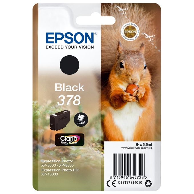 Image of Epson Cartuccia Ink-jet 378 scoiattolo nero 5,5ml per Xp-8500