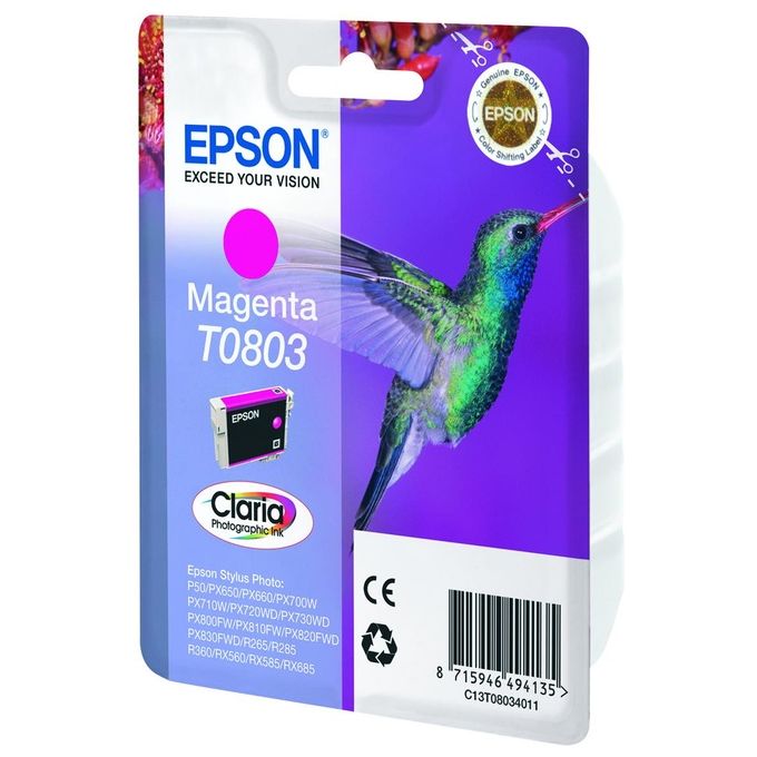 Epson C13T08034011 Claria Cartuccia Inchiostro Originale Inkjet Pigmento 7,4 ml 460 pagine colore Magenta