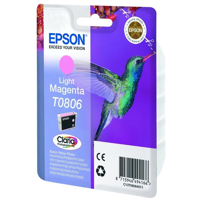 Epson C13T08064011 Claria Cartuccia Inkjet Originale Pigmento 7,4 ml colore Magenta Chiaro