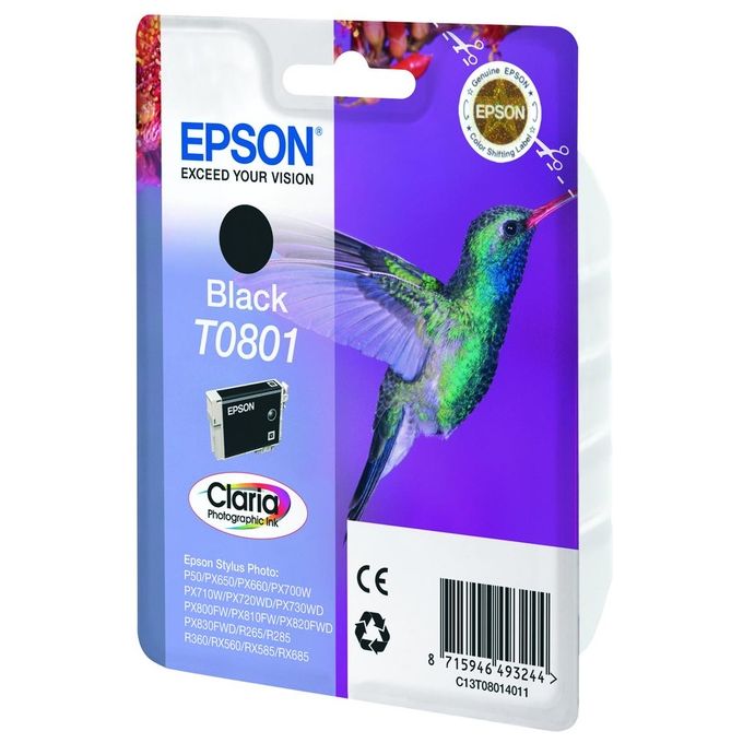 Epson T0801 Claria Cartuccia Inkjet Originale 7,4 ml 330 pagine colore Nero