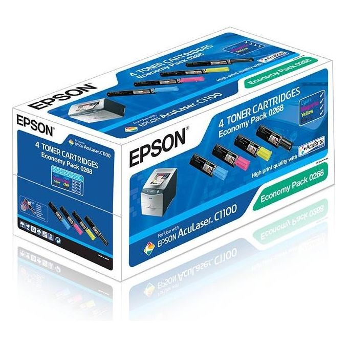 Epson economy pack 4 toner cartridge per cx11 e c1100
