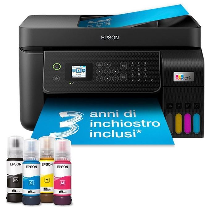 Image of Epson EcoTank ET-4800 stampante A4 (stampa, copia, scansione, fax) ADF, display LCD 3.7cm, USB, Wi-Fi, Wi-Fi Direct, Ethernet, Epson Smart Panel, AirPrint, serbatoi flaconi alta capacita', Nero